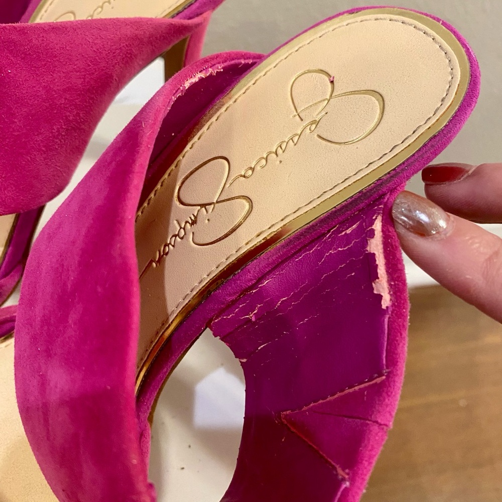 Jessica Simpson Fuchsia Suede Heels - Picture 8 of 8